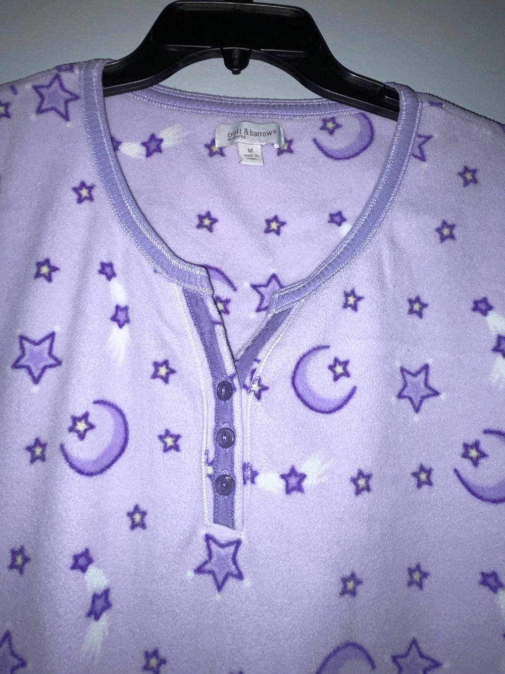 🌛Croft & Barrow Women’s Lavender Moon & Stars Pajama Nightgown - Picture 2 of 6